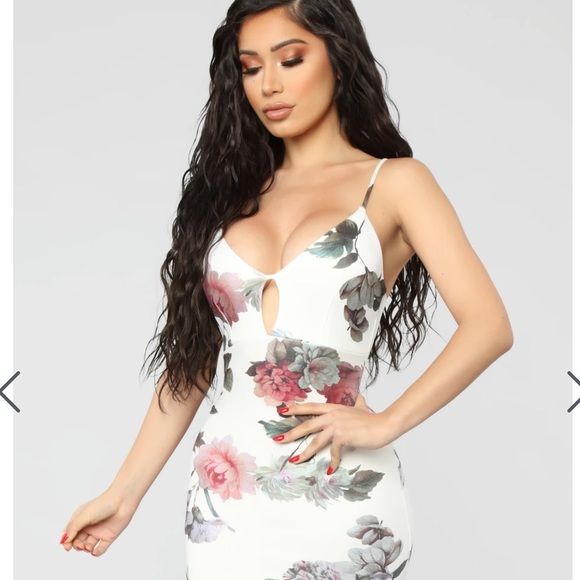 NWT Gazing At Florals Midi Dress - White/Multi - Picture 4 of 9